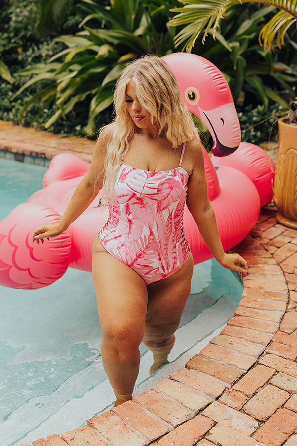 Premium Tropical One-Piece Swimsuit for Curves