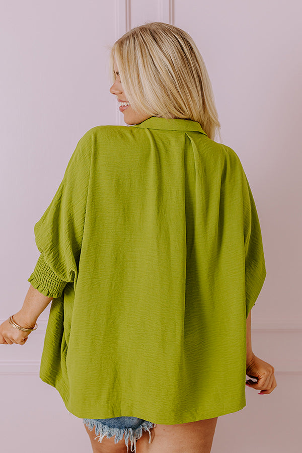 Premium Luxe Lane Shift Top - Lime Curves