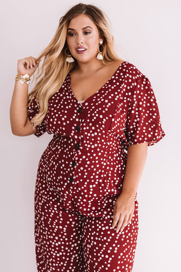 Premium Polka Dot Chic Jumpsuit for Curves - Plus Size