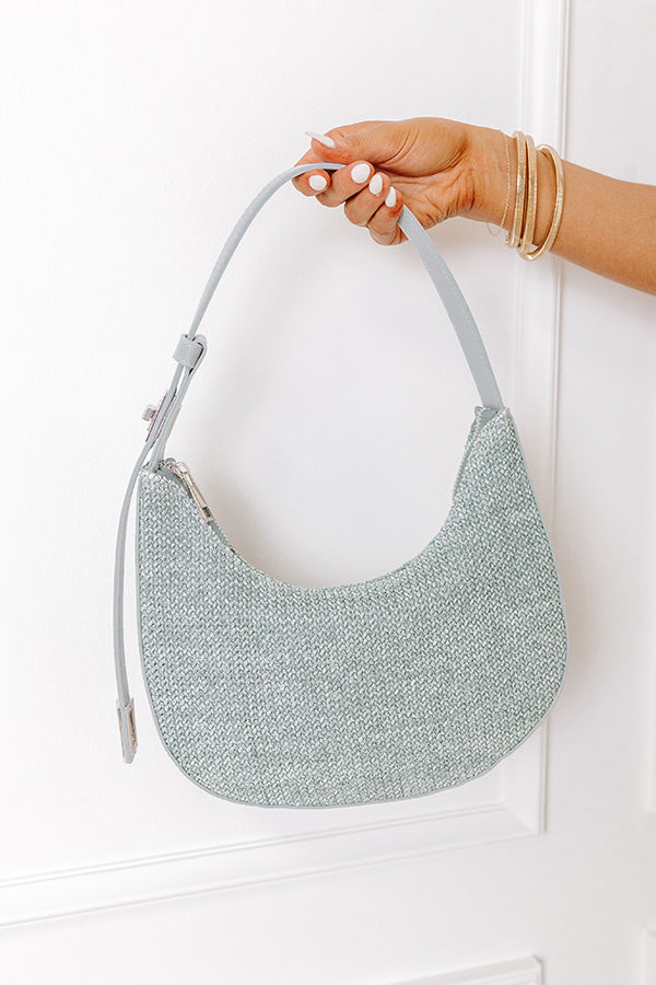 Premium Luna Spring Woven Handbag in Airy Blue