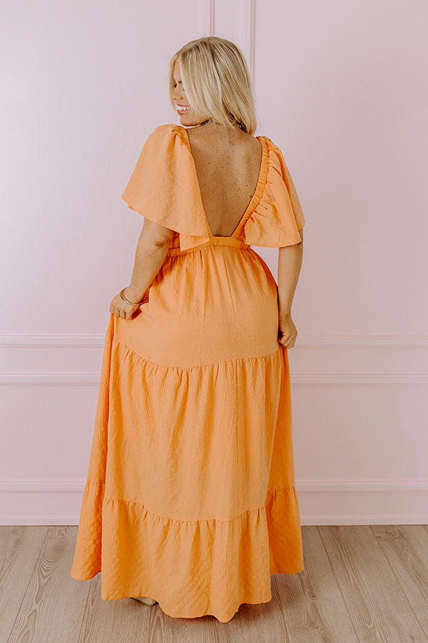 Ultimate Orange Curves Maxi Dress - Premium Elegance