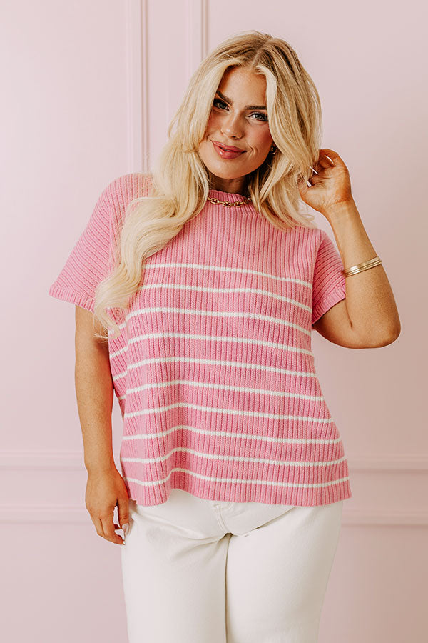 Premium City Chic Knit Top - Pink Curves Collection
