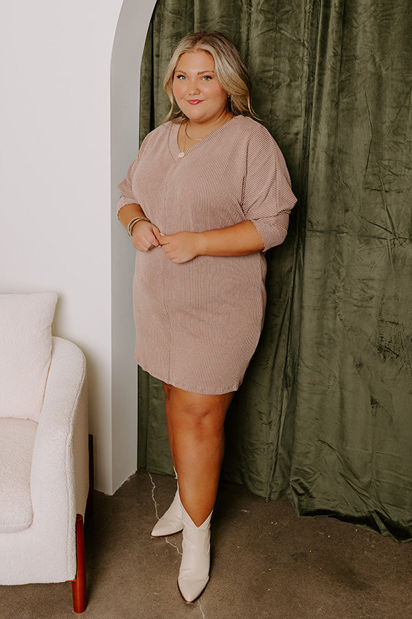 Premium Casual Chats Shift Dress - Hazelnut Curves | Ultimate Everyday Style