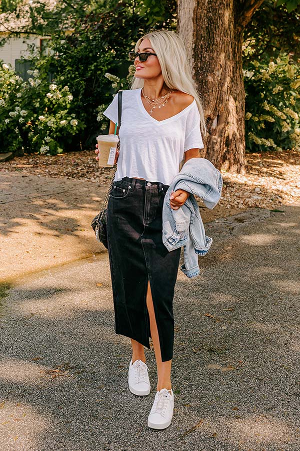 The Ultimate Krysia Denim Skirt - Premium Black Denim