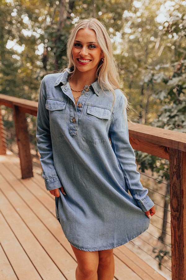 Premium Casual Denim Mini Dress - Effortless Everyday Style