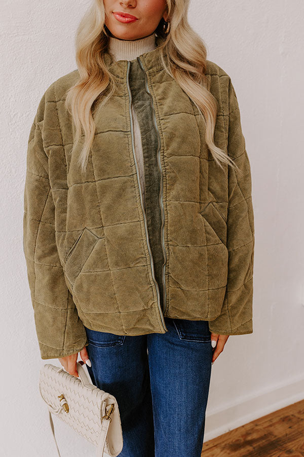 Ultimate Cozy Corduroy Jacket - Sage Green