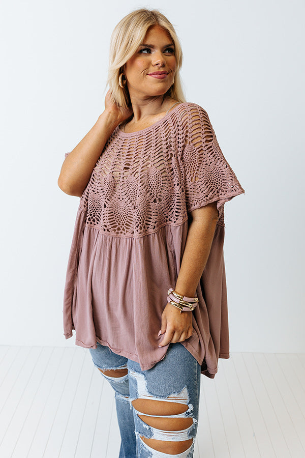 Premium Crochet Shift Top - Dusty Purple | Ultimate Summer Style