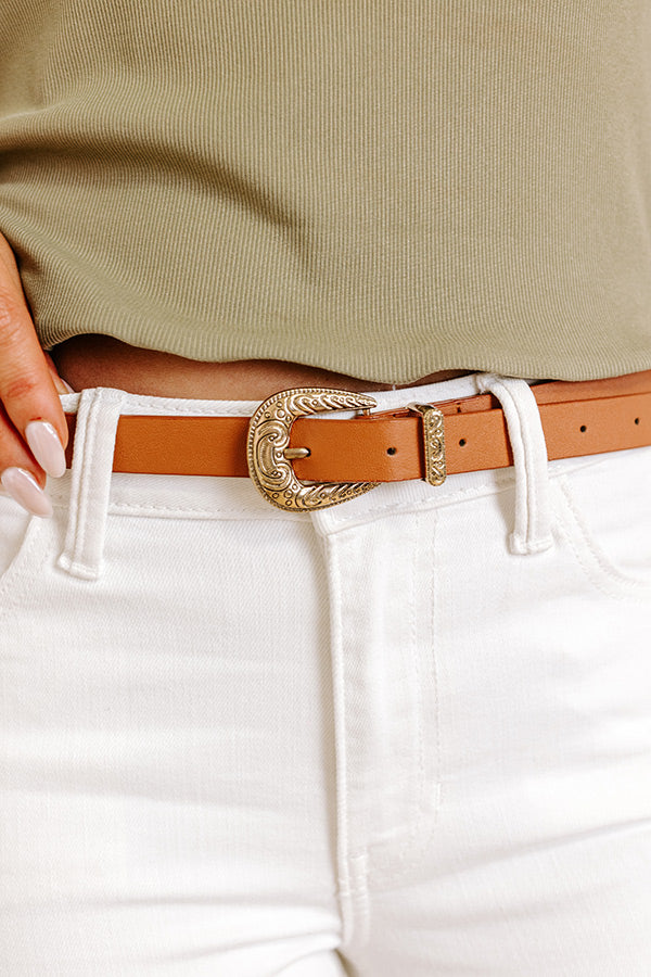 Premium Noon Skies Faux Leather Belt - Ultimate Camel Style