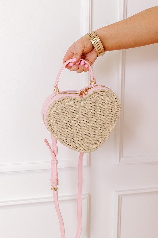 Premium Heart-Shaped Straw Crossbody Bag - Sundrop Collection