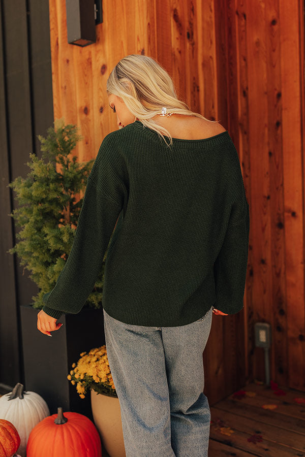 Ultimate Cozy Cappuccino Sweater in Hunter Green