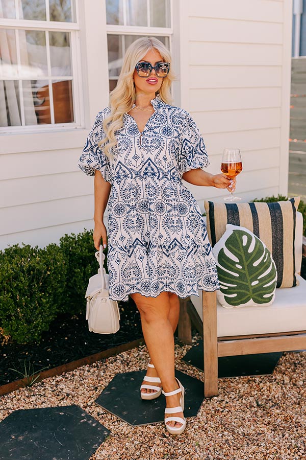 Ultimate Sunday Chic: Embroidered Mini Dress for Curves