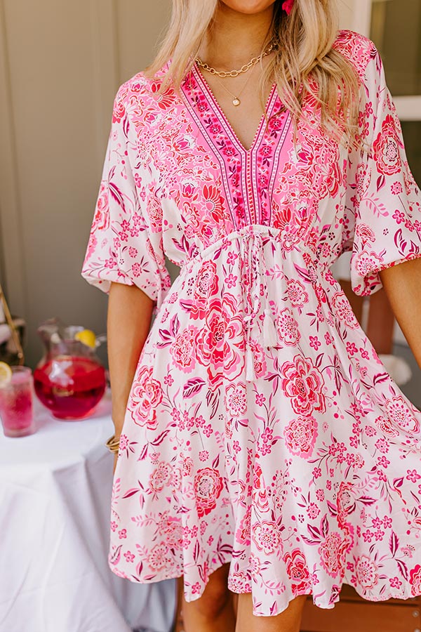 Ultimate Radiant Ray Mini Dress - Floral Elegance