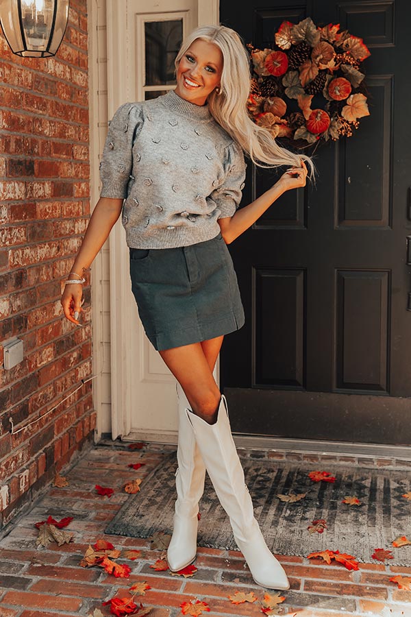Premium Cabernet Knit Top - Grey | Effortless Style