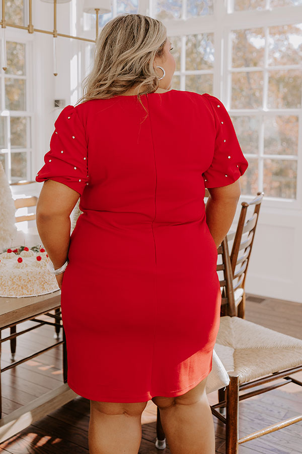 Ultimate Glam Rhinestone Mini Dress - Cranberry Sangria Sippin' Curves