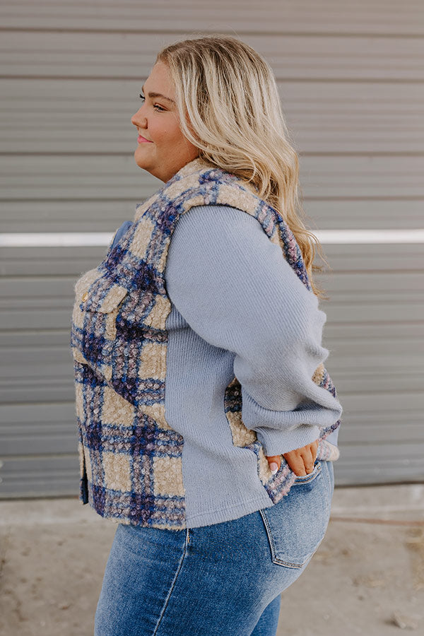 Premium Blue Curves Plaid Jacket – Ultimate Fall Style