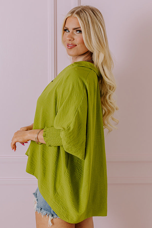 Premium Luxe Lane Shift Top - Lime Curves