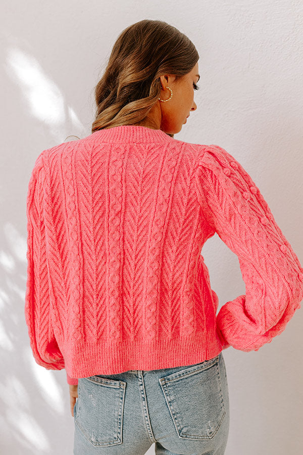 Ultimate Cozy Pom Accent Knit Cardigan