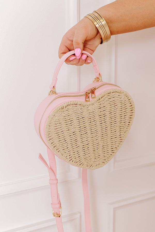 Premium Heart-Shaped Straw Crossbody Bag - Sundrop Collection