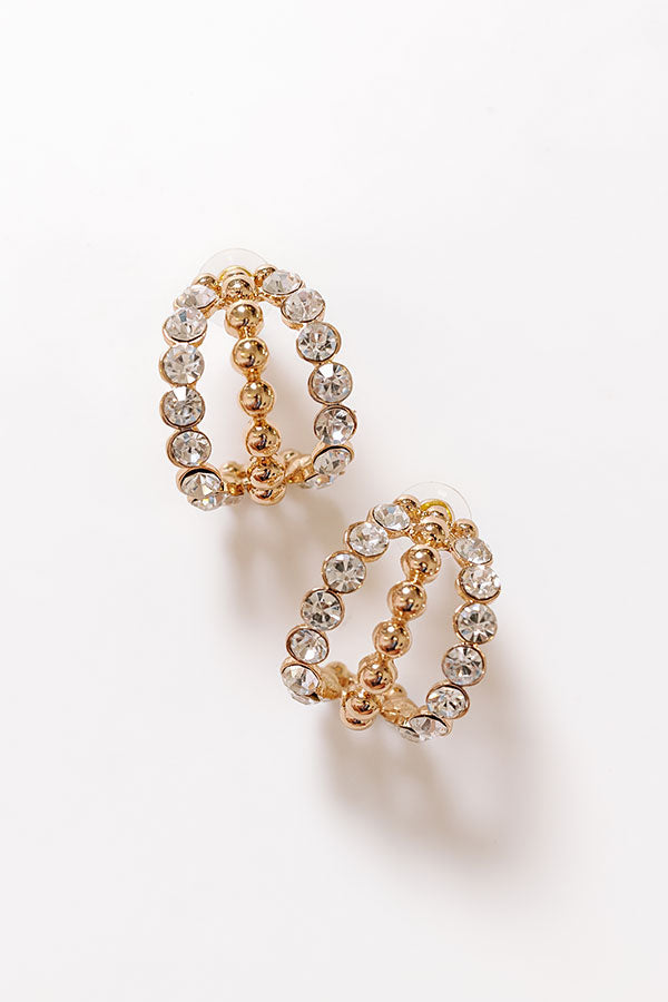 Ultimate Glam Hoop Earrings - Triple Sparkle Design