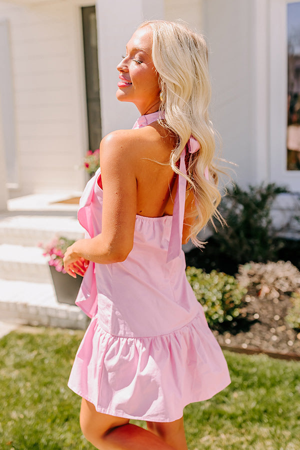 Premium Sunshine & Smiles Ruffle Mini Dress - Bubblegum Pink