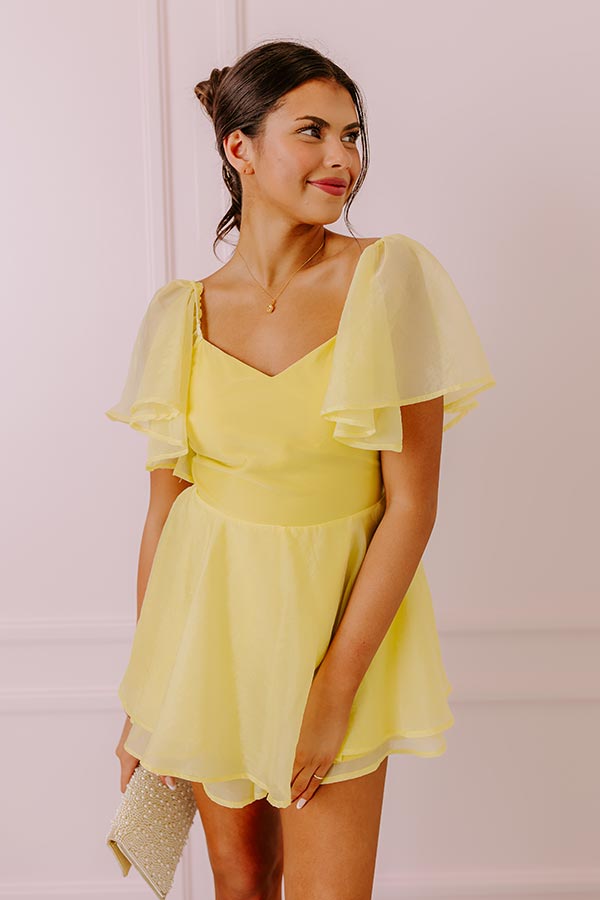 Ultimate Spring Fling Organza Romper - Premium Yellow