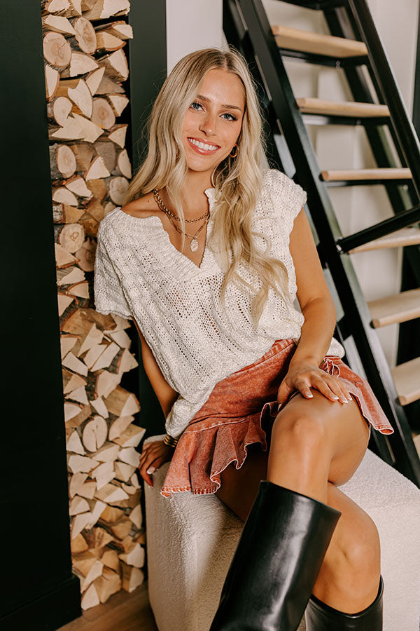 Premium Block Party Knit Top in Ivory - Ultimate Comfort & Style