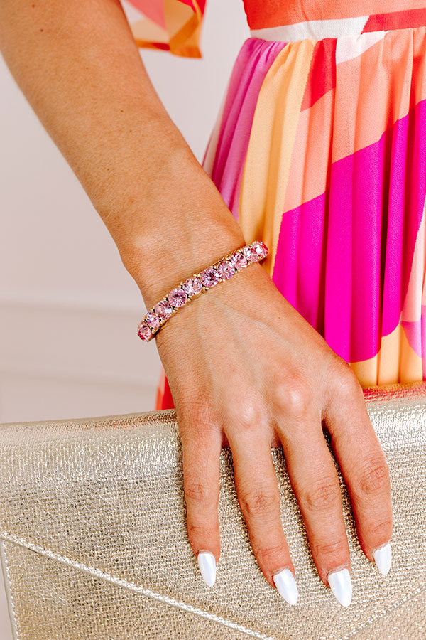 Premium Sparkle Stretch Bracelet - Pink Glamour