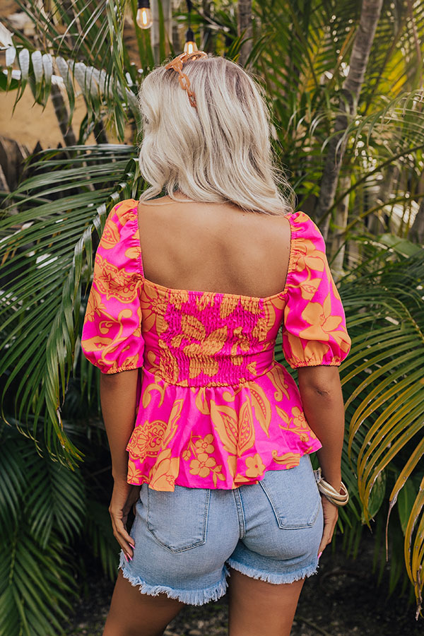 Tropical Paradise Peplum Top - Premium Fit & Style