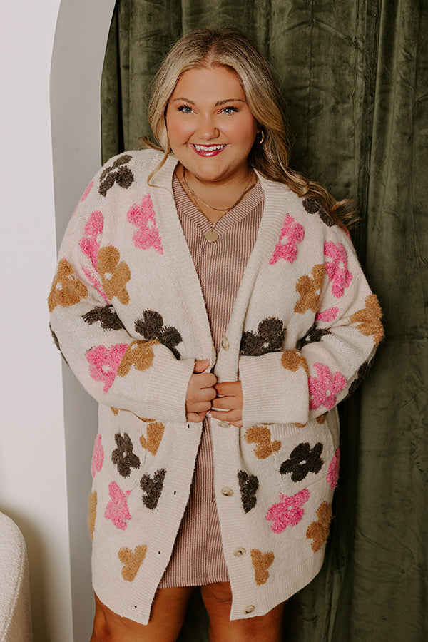 Ultimate Cozy Floral Cardigan - Curves Collection