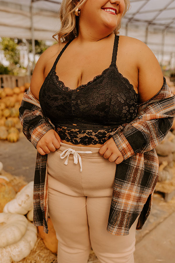 Ultimate Juliette Racerback Lace Bralette - Black Curves