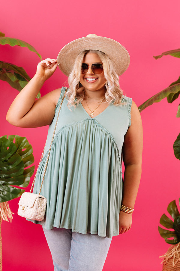 Premium Adley Babydoll Shift Tank in Pear Curves - Ultimate Plus Size Comfort