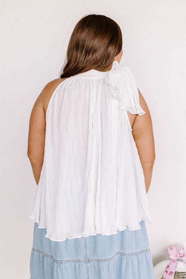 Ultimate Flowy Pleated Top - White Curves Collection