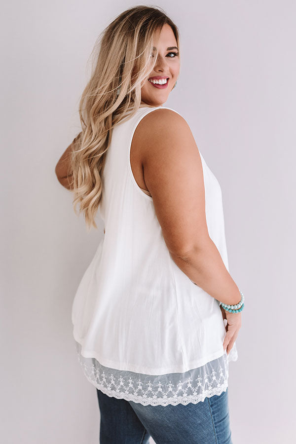 Premium Athens Shift Tank in Ivory - Curves Collection