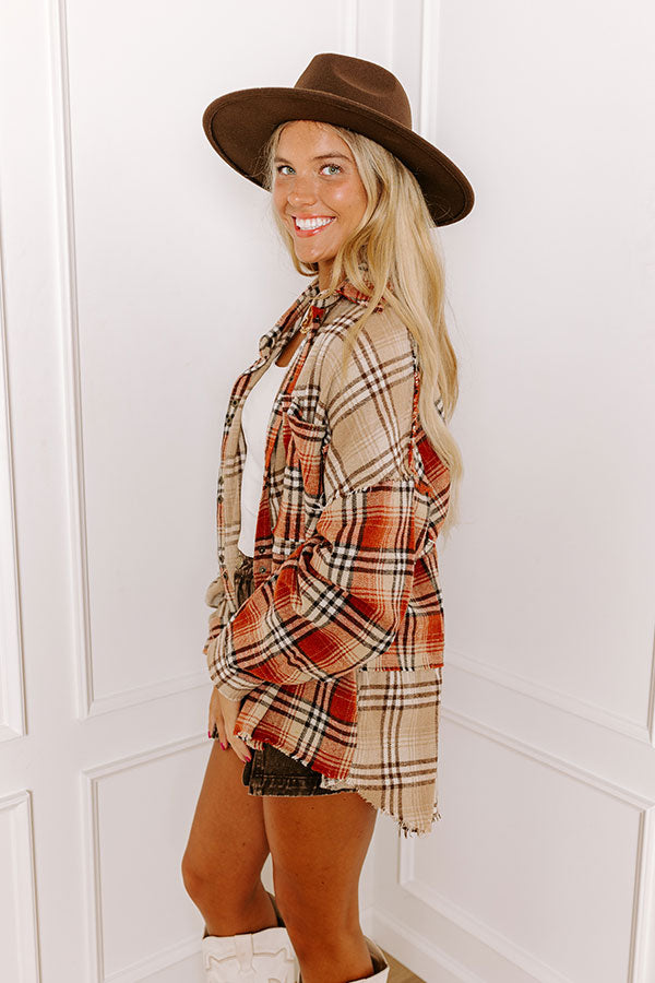 Premium Fall Sentiments Plaid Button-Up Shirt