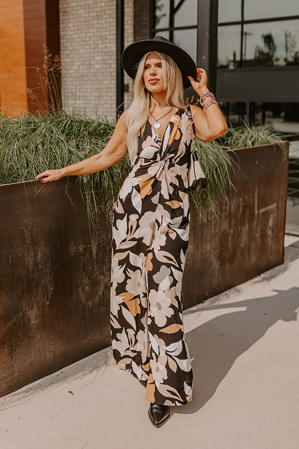 Ultimate Chic Floral Jumpsuit - Black Curves Edition