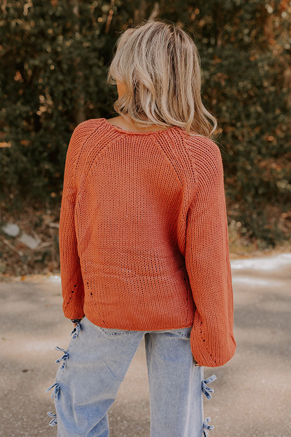 Premium Cozy A La Mode Knit Sweater - Rust