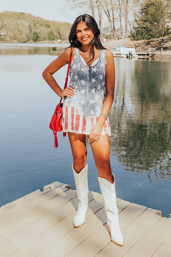 Premium Patriotic Shift Tank - Red, White & Blessed