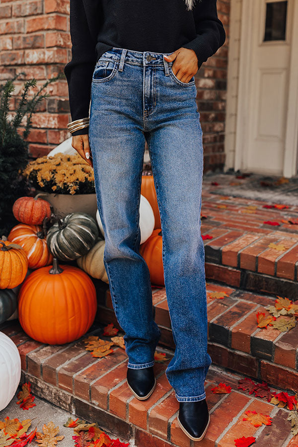 JUST USA MILA Premium High Waist Straight Leg Jean - Ultimate Style Upgrade