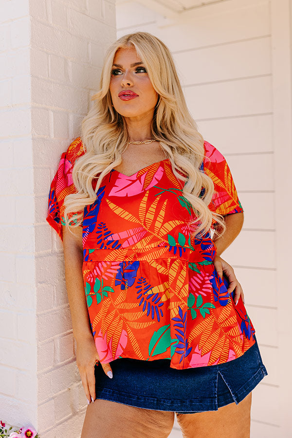 Premium Tropical Tango Top for Curves