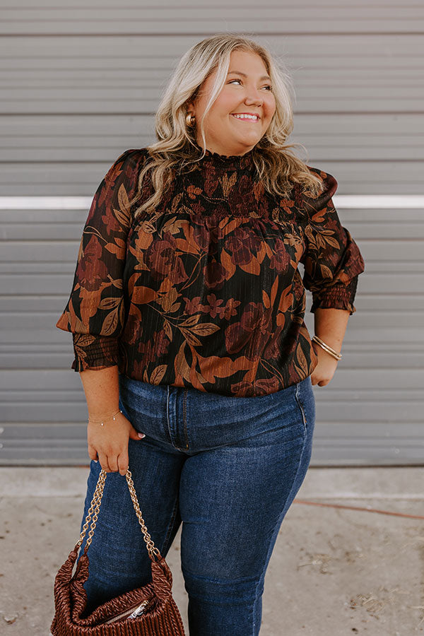 Premium Autumn Encounters Floral Elegance Top