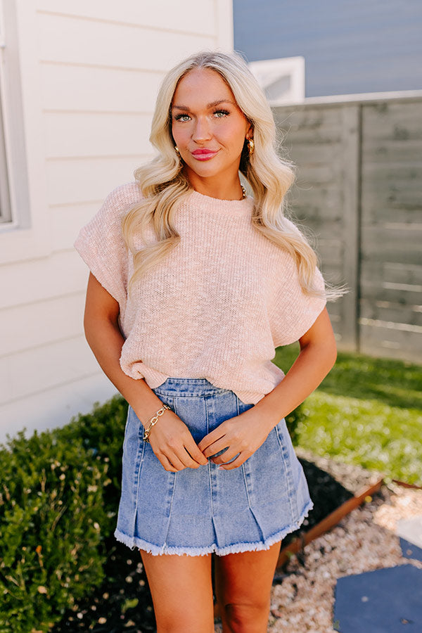 Premium Light Peach Knit Top - Barcelona Inspired Style