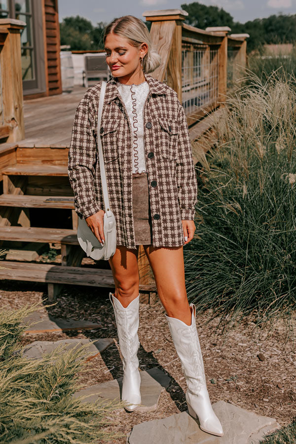 Premium Caffeine Crush Checkered Jacket - Ultimate Fall Essential