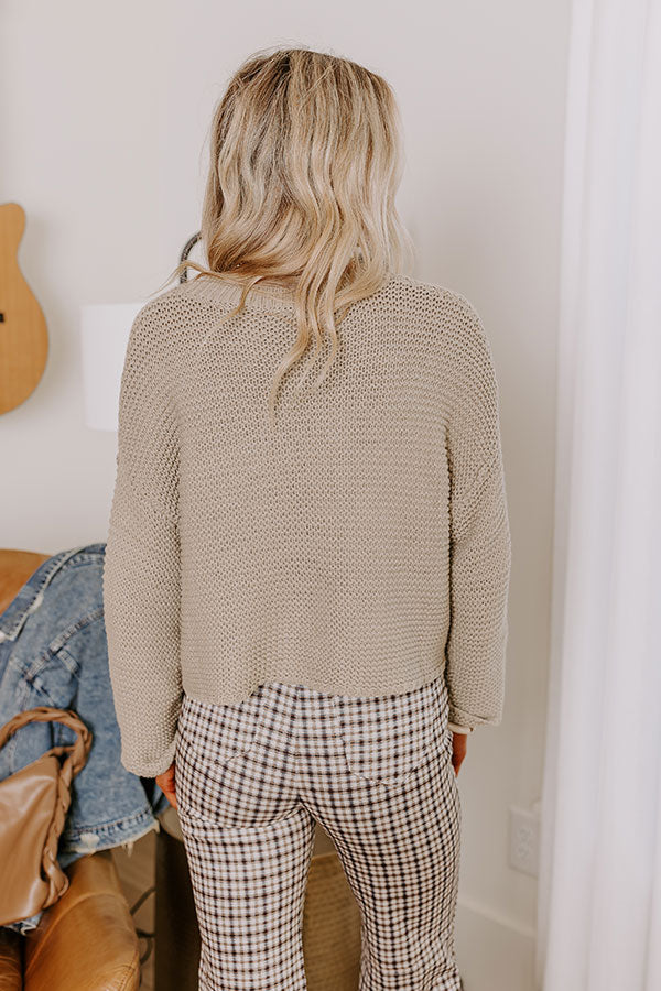 Premium Cozy Knit Sweater in Taupe - Ultimate Autumn Essential