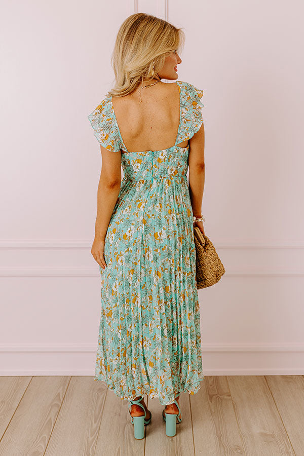 Ultimate Garden Blooms Pleated Maxi Dress