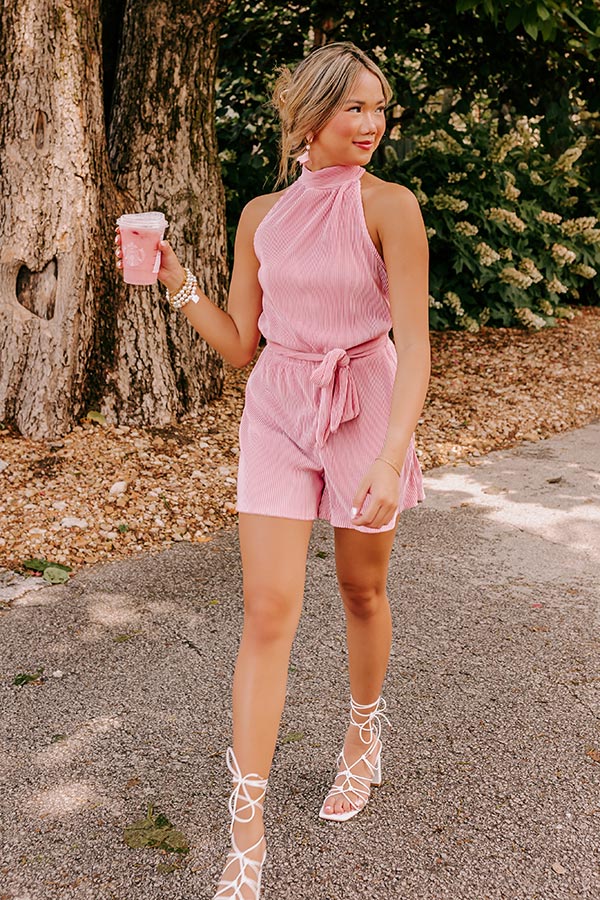 Ultimate Pleats To Meet You Romper - Pink Perfection