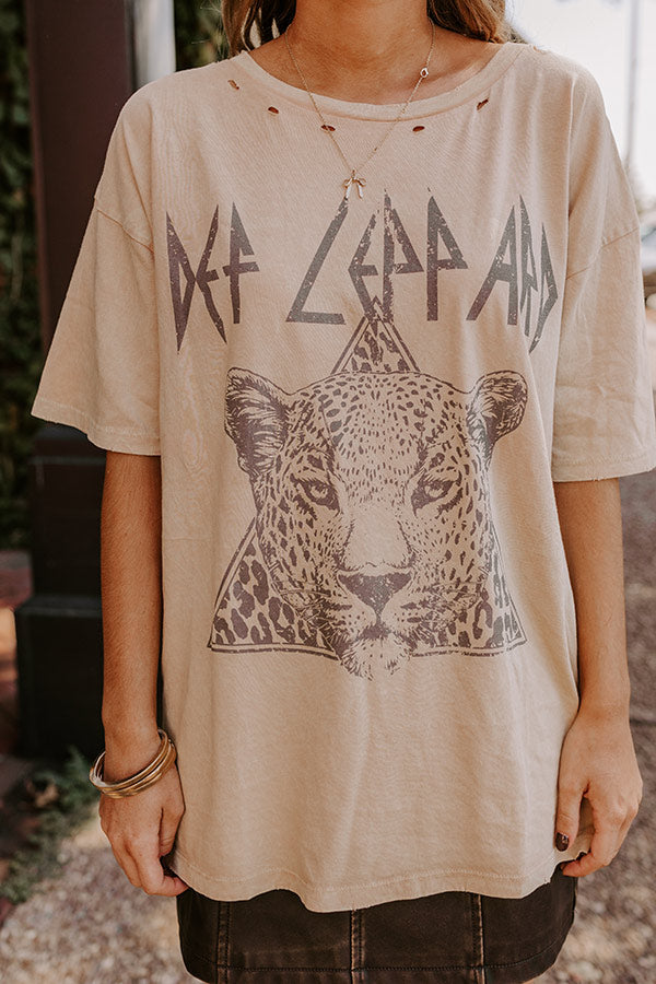 Premium Def Leppard Vintage Distressed Oversize Tee