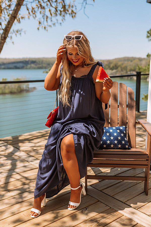 Premium Navy Curves Maxi Dress - Ultimate Summer Style