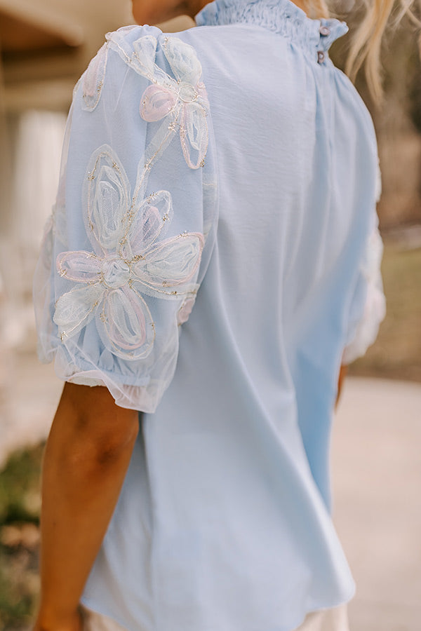 Premium Sky Blue Cherished Moment Shift Top