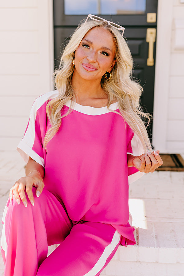 Premium Brooklyn Babe Shift Top - Ultimate Casual Chic in Hot Pink