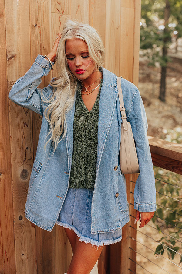 Premium Parisian Denim Oversized Blazer